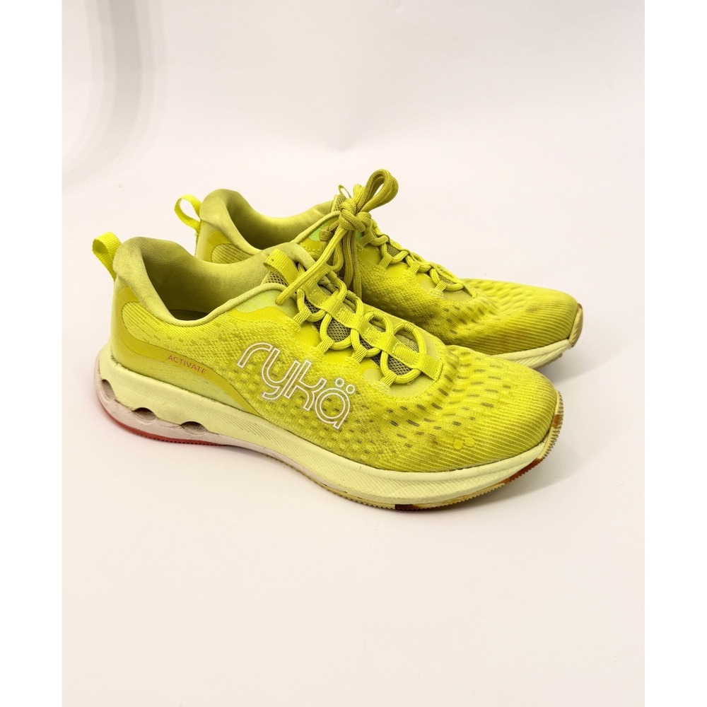 Ryka Activate Walking Shoes Womens 7.5 Neon Yellow Lime Athletic Sneakers